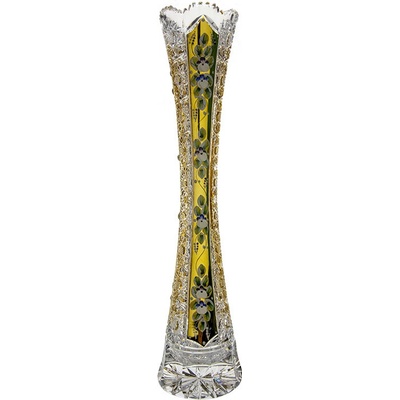 Bohemia Crystal Český křišťál broušená zlacená váza Kost - 455mm – Zboží Dáma