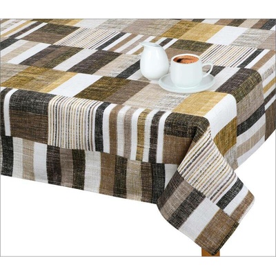 Bellatex ubrus Ema Listí šedá béžová hnědá 100x100 cm