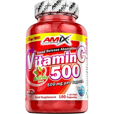 Amix Nutrition Vitamin C with Rose Hips, 500 mg, 125 капсули, Amix