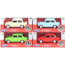 Welly Dromader Auto Trabant 601 Klasic kov/plast 11cm 39 na volný chod 4 barvy v krabičce 15x7x7cm 1:34