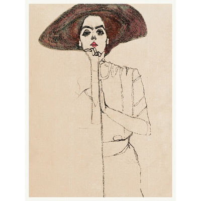 Plagát, Obraz - Brunette Woman, Egon Schiele, 30 × 40 cm