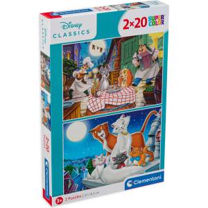 Clementoni Пъзел Clementoni от 2 x 20 части - Лейди и Скитника, Аристокотките (24764) - ozone