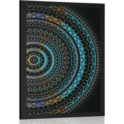 Plakát Mandala se vzorem slunce - 20x30 black