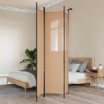 vidaXL 3-панелен параван Бежово 150 x 220 cm Текстил (42039211)