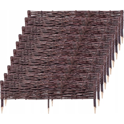 Zahradní palisáda Kadax proutěno-dřevěná 10 Ks 100x30 cm