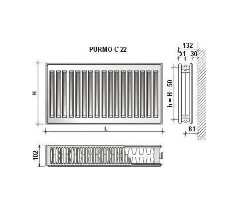 Purmo C22 600 x 600