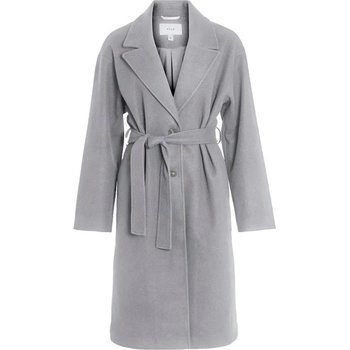 VILA Палто Vila Claudia Long coat - Grey (Light Grey Melange)