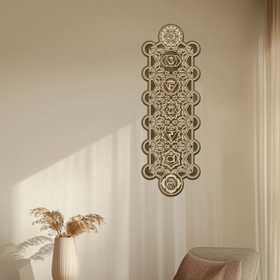 dřevo života Dřevěná dekorace Čakrový panel Rozměry (cm): 20x60, Zvolte barvu dekoru: Javor-Ořech