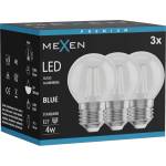 Mexen Vintis 3x LED филамент крушка E27, G45, 4W, 55 lm, синя - L156-E27-04XX-47x03 (L156-E27-04XX-47x03)
