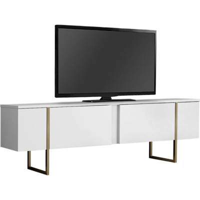 TopMebel Меламиново ТВ мебели Luxe в бял - златен цвят 180x30x50см