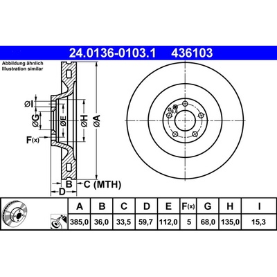 Brzdový kotúč ATE 24.0136-0103.1 (24013601031)