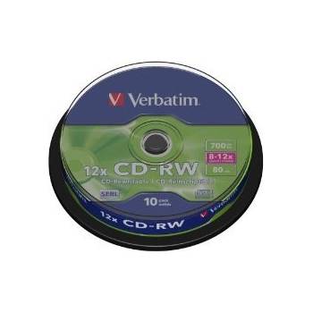 Verbatim CD-RW(10-Pack)Spindle/8x-12x/High Speed/DLP/700MB (43480)