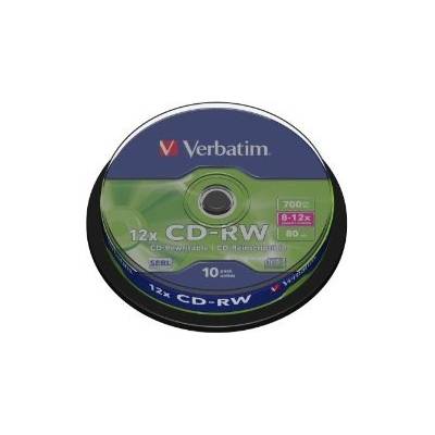 Verbatim CD-RW(10-Pack)Spindle/8x-12x/High Speed/DLP/700MB (43480)