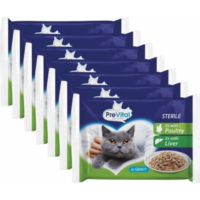 PreVital Cat Sterile hydina pečeň v omáčke 28 x 100 g