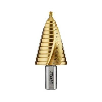 Титаниево стъпково свредло 5 - 35 мм, противоплъзгащ диаметър на опашката 12, 7 мм DT90247 (DT90247)