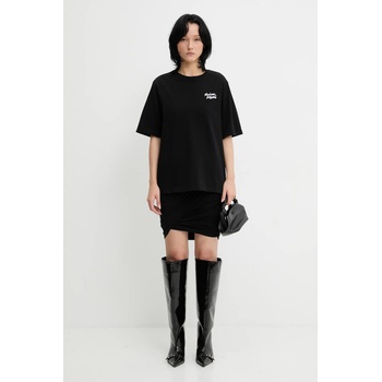 Rick Owens Lilies Пола с кашмир Rick Owens Lilies Luna в черно къса с кройка тип молив LI02E3309. JBWS (LI02E3309.JBWS)