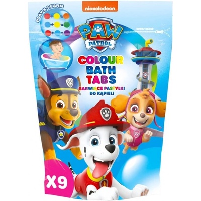 Nickelodeon Paw Patrol Colour Bath Tabs prípravok do kúpeľa pre deti 9x16 g