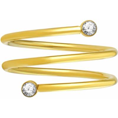 SILVEGO Pozlacený prsten Amal z chirurgické oceli s Brilliance Zirconia KMM54060RGP