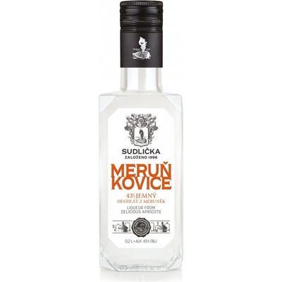 Sudlička Meruňkovice 43% 0,2 l (holá láhev)