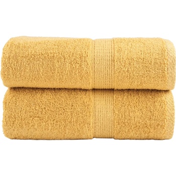 vidaXL Премиум кърпи за гости SOLUND 2 бр. златни 30x50 см 600 г/м2 (137278)