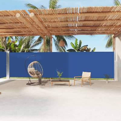 vidaXL Zatahovací boční markýza modrá 200 x 1 200 cm