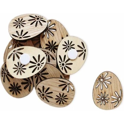 Lepaso Vajíčka přízdoba dřevo 12ks/4cm Natural