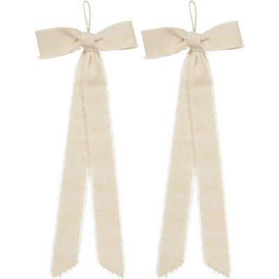 Ferm Living Vánoční ozdoba Bow Small Natural set 2 ks, krémová barva, textil
