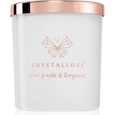 CRYSTALLOVE Crystalized Scented Candle Clear Quartz & Bergamot ароматна свещ 220 гр