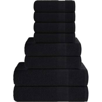 vidaXL Комплект кърпи FROGN от 8 части Черни 360 г/м2 (137073)