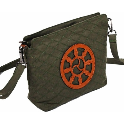 Tibetská kabelka crossbody Tharpa Khorlo tmavě šedozelená