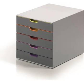 DURABLE Шкаф за документи, пластмасов, 5 чекмеджета, durable "varicolor 5", сив 760527 (760527)