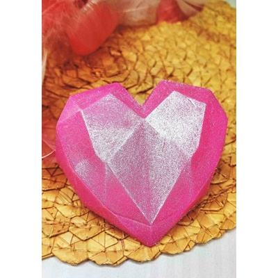 Mýdlové srdce origami Mandle Ano Růžová s glitry