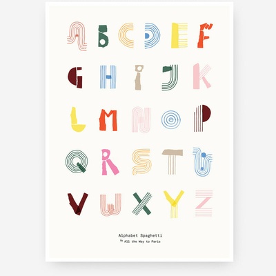 MADO Plakát Alphabet Spaghetti s abecedou pro děti 50x70 cm