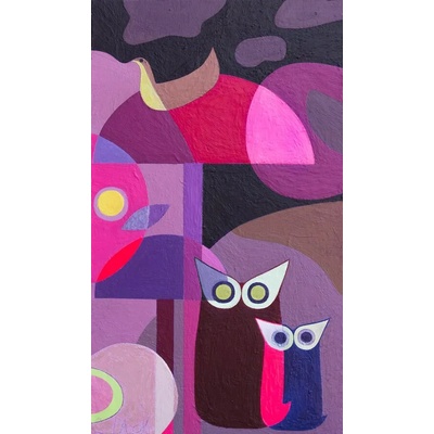 Абстрактна картина с бухали