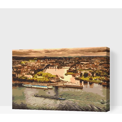 Vymalujsisam.cz Malování podle čísel Řeka Rýn Velikost 40 x 60 cm Rámování Na kartonové desce