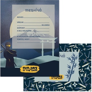 Ars Una Покана за парти ARS UNA 10 листа + 10 плика Ninjas in the Dark 50224579 (50224579)