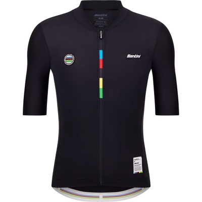 Santini Фланелка с къс ръкав за колоездене Santini UCI World Champion Jersey Mondo Cycling jersey - Nero - размер XL (056-3882-0215)