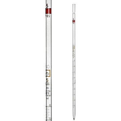 Vícerozměrná pipeta, 25 ml (0,1 ml), třída AS, hnědá stupnice, s certifikátem