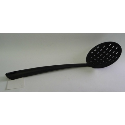 lžíce d11x34cm děrov., pěnov., černá, do 210°C, PP, plast