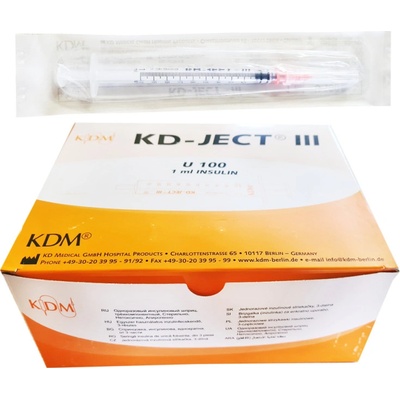 Inzulinová stříkačka KD-JECT III, 1 ml, U-100, 30G, 0,30 x 12,7 mm, 100 ks – Zboží Mobilmania