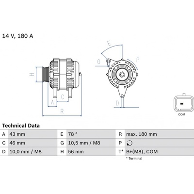 Alternátor BOSCH 0 986 082 510