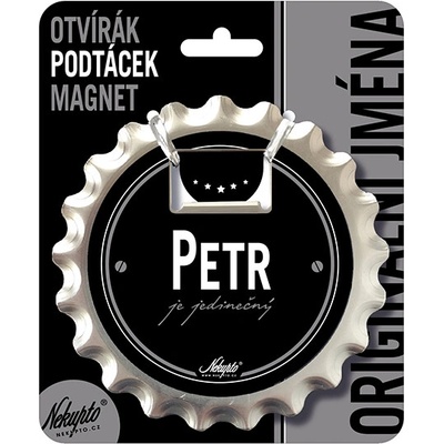 Nekupto Otvírák na pivo, podtácek se jménem Petr V.I.P.