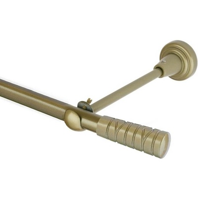 OK-GarnýžeCZ Garnýž kovová jednořadá 16mm Torino zlatá antik 220 cm do stěny / na tunýlek - bez kroužků