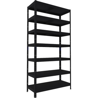 Biedrax Regál do spíže 40 x 80 x 270 cm, černý, 7 polic plech, nosnost 100 kg na polici