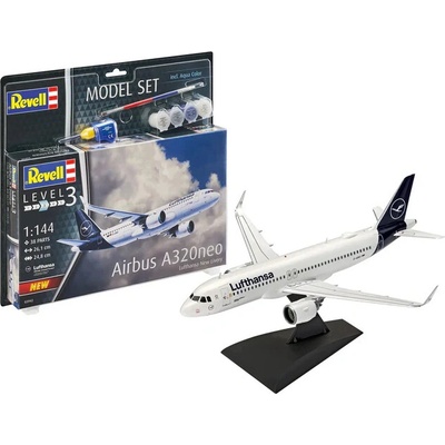 Revell 63942 Airbus A320neo Lufthansa New Livery Model Set + barvy + štětec + lepidlo38 dílů 1:144