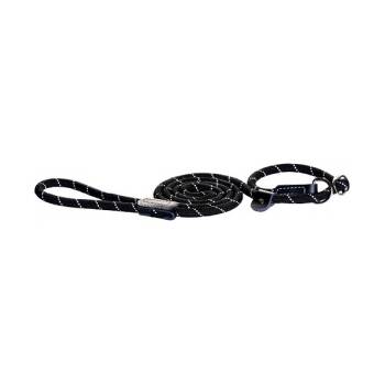 Rogz rope Medium - Повод с нашийник за кучета , 9мм/ 180 см. - черен