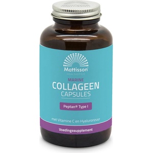 Mattisson Healthstyle Рибен колаген (тип 1) с витамин С и хиалуронова киселина - Marine Collagen Peptan, 180 капсули Mattisson Healthstyle (MT3003)