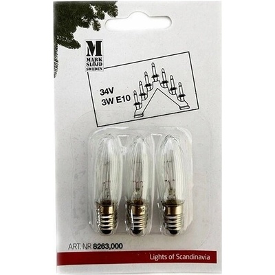 Markslöjd 8263 SADA 3x Priemyselná vianočná žiarovka TOPPLAMPA E10/3W/34V ML0869