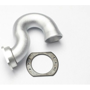 Traxxas Header, exhaust (tubular aluminum, silver-anodized)/ spring, TRX5340X (TRX5340X)