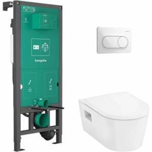 Hansgrohe Комплект за окачена тоалетна чиния Hansgrohe EluPura AquaChannel със скрито казанче, тоалетна седалка и капак (60302450)